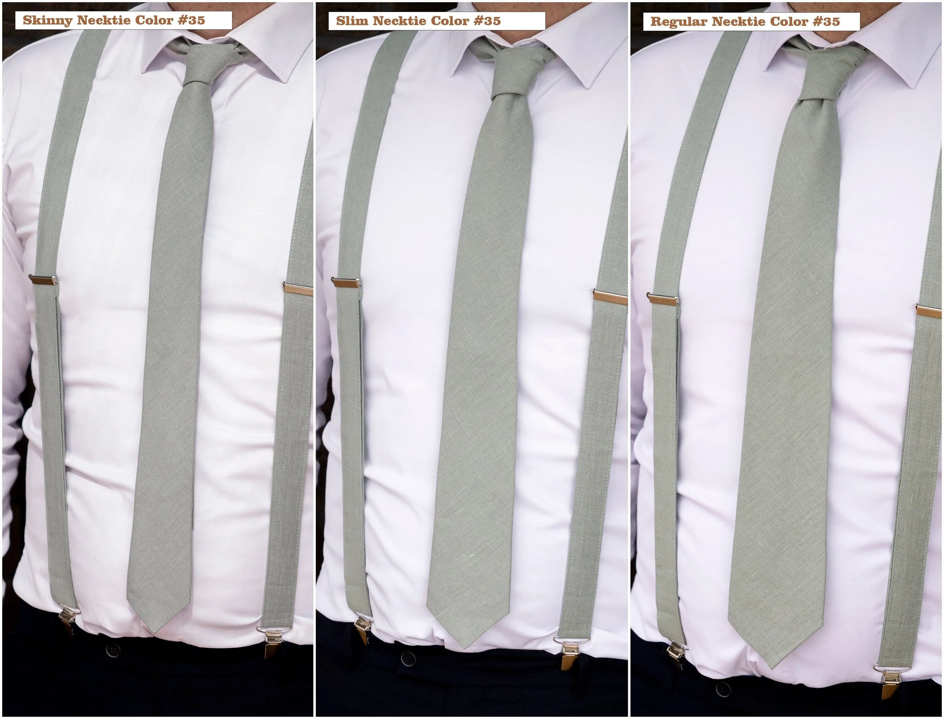 Eucalyptus Wedding Tie & Pocket Square - Men's Necktie Set - Ideal for Groomsmen or Formal Events