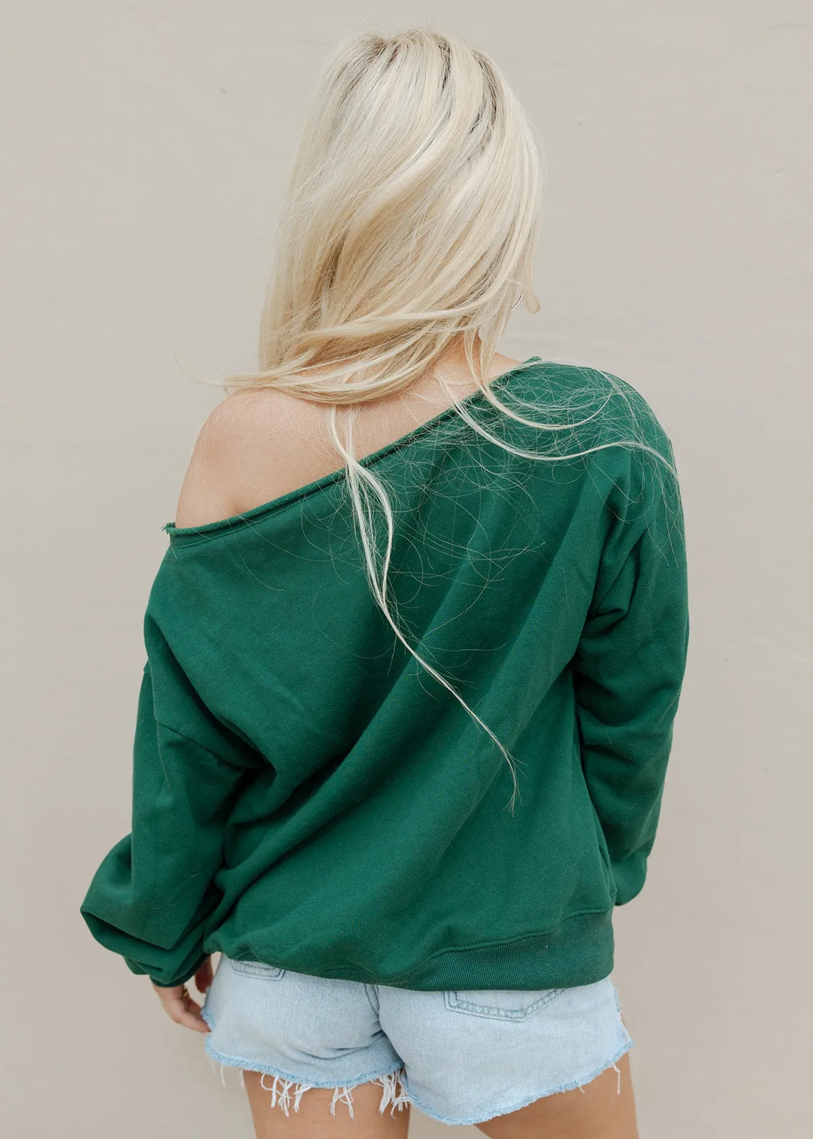 Evelyn Green Off The Shoulder Sweatshirt