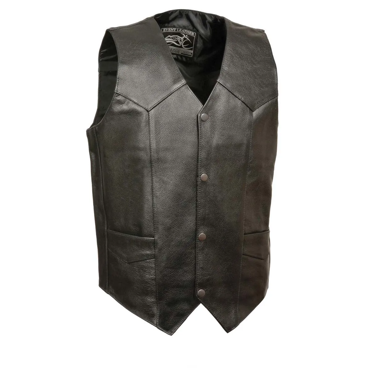 Event Leather XS5310 Men's Classic Snap Front Biker Leather Vest