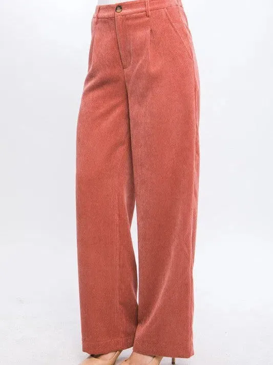 Everyday Style Corduroy Trouser Pants