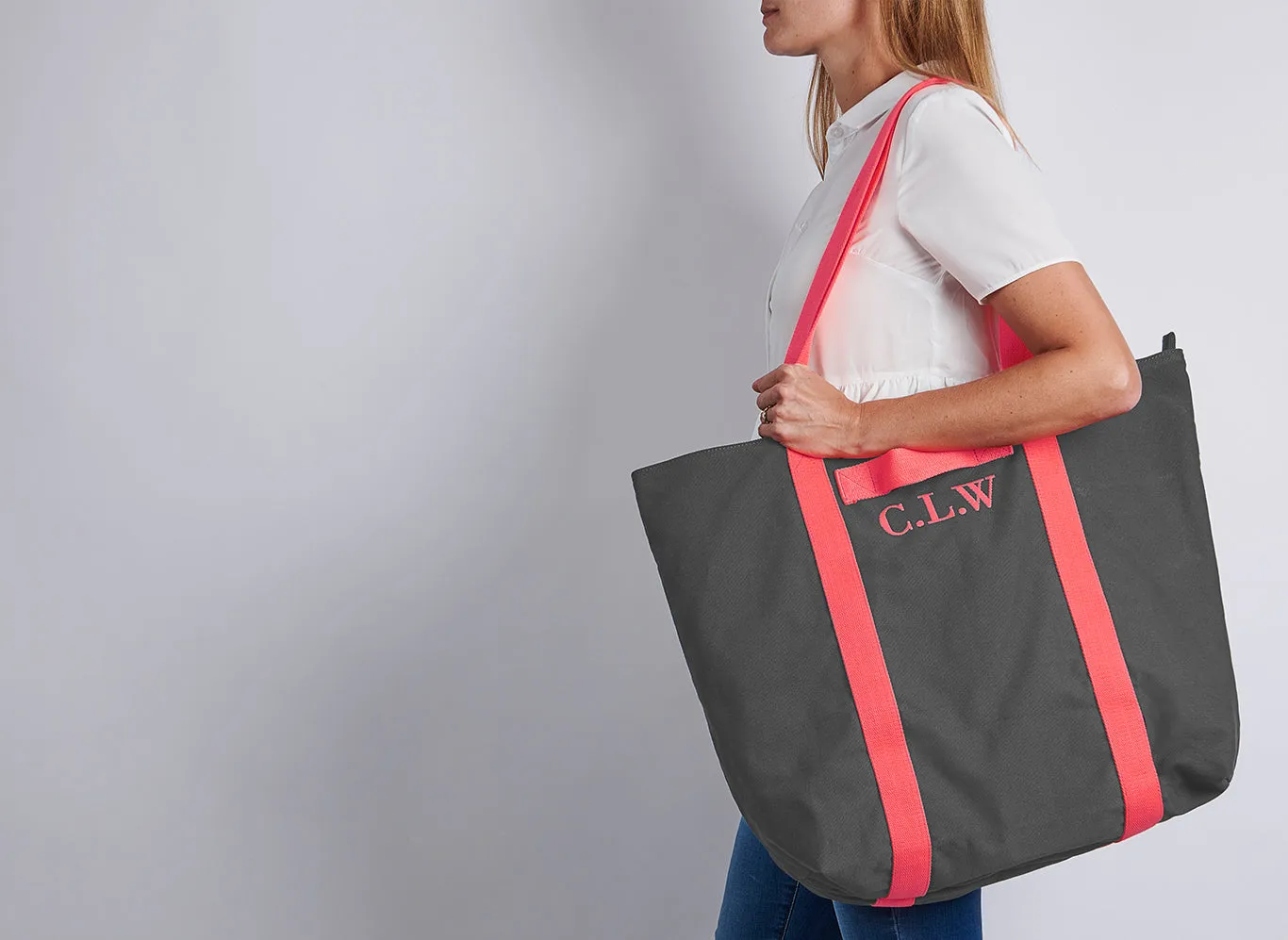 Everything Tote Bag - Grey / Neon