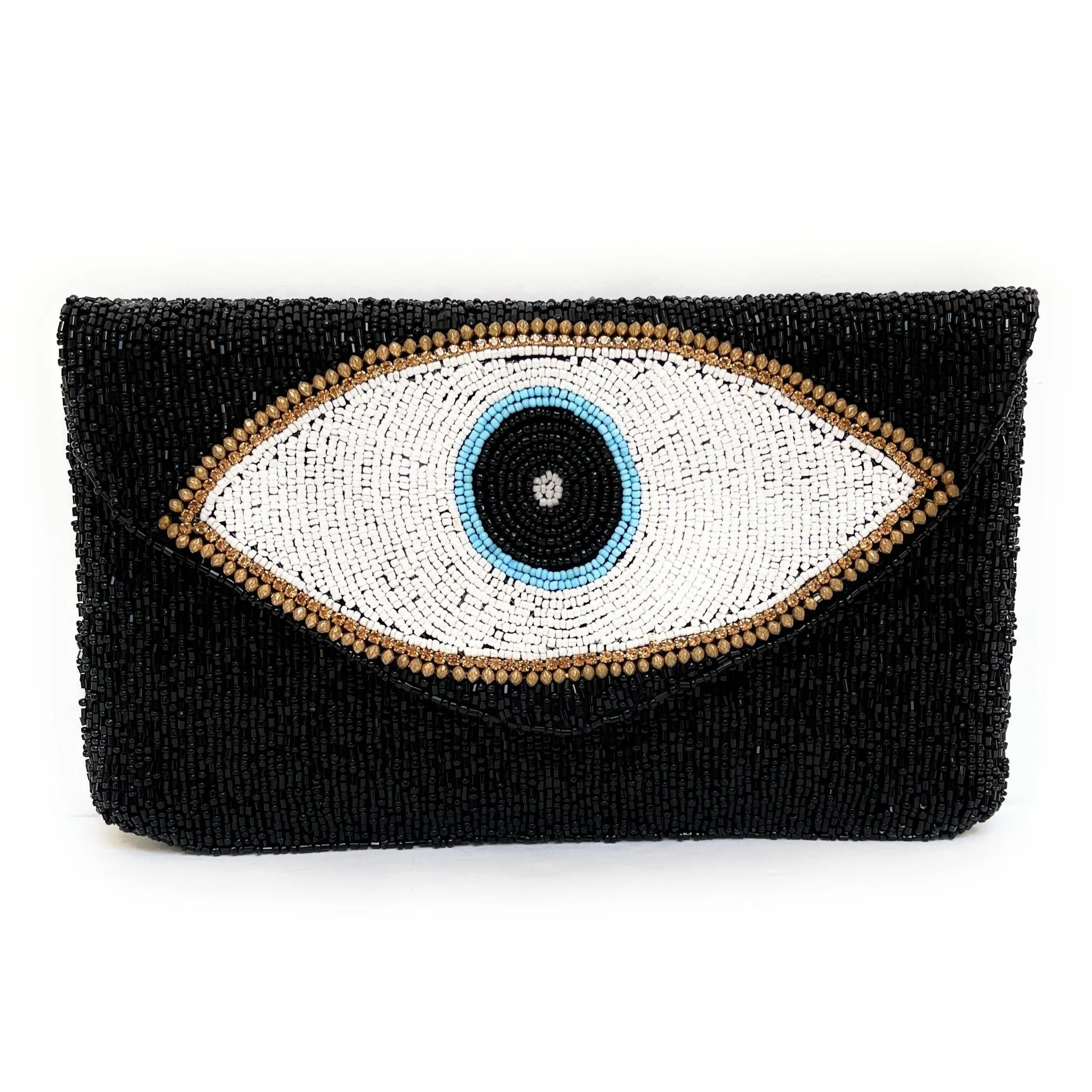 Evil Eye Beaded Clutch Purse