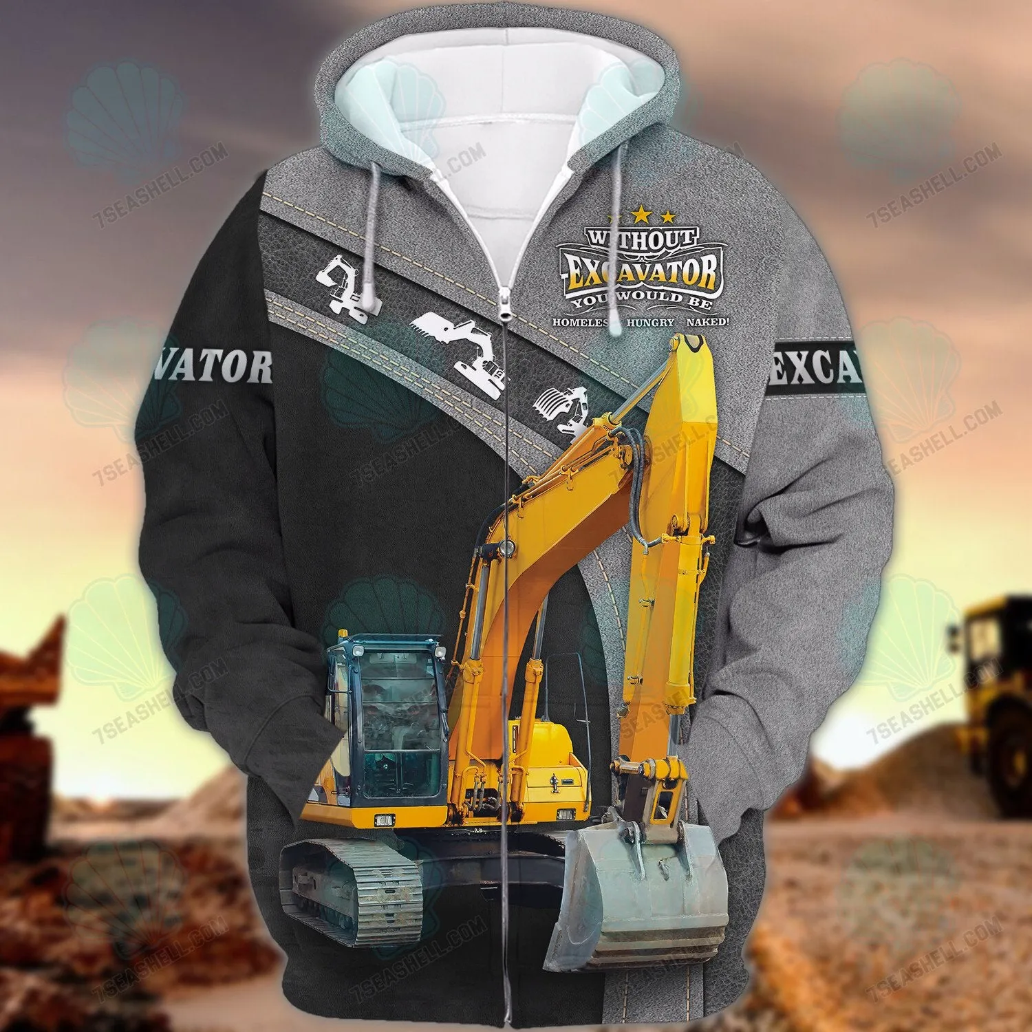 Excavator Driver Hoodie T Shirt Sweatshirt for Men & Women, Christmas Gift for Excavator Driver