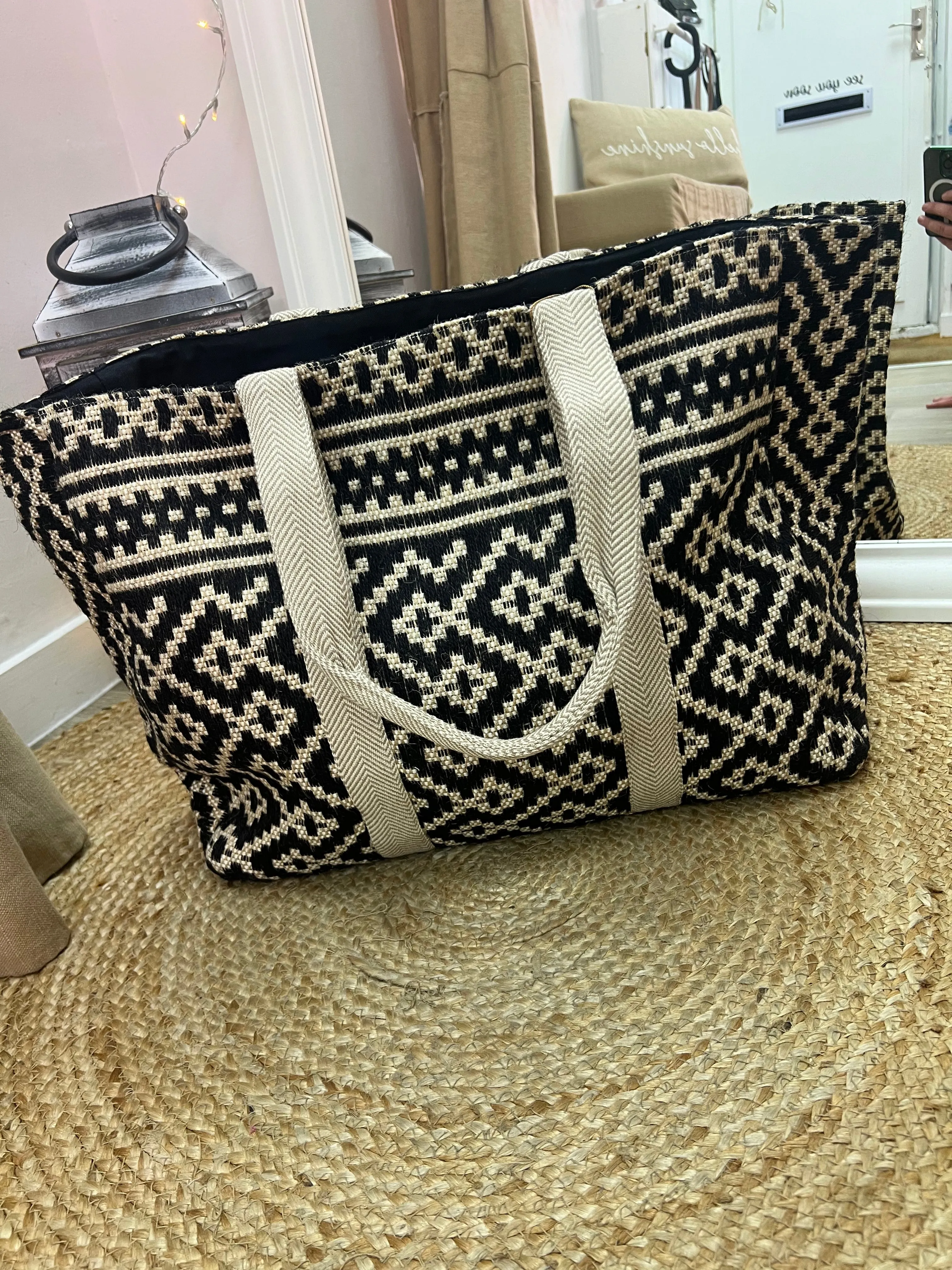 Extra Large Indian Hessian Beach Bag