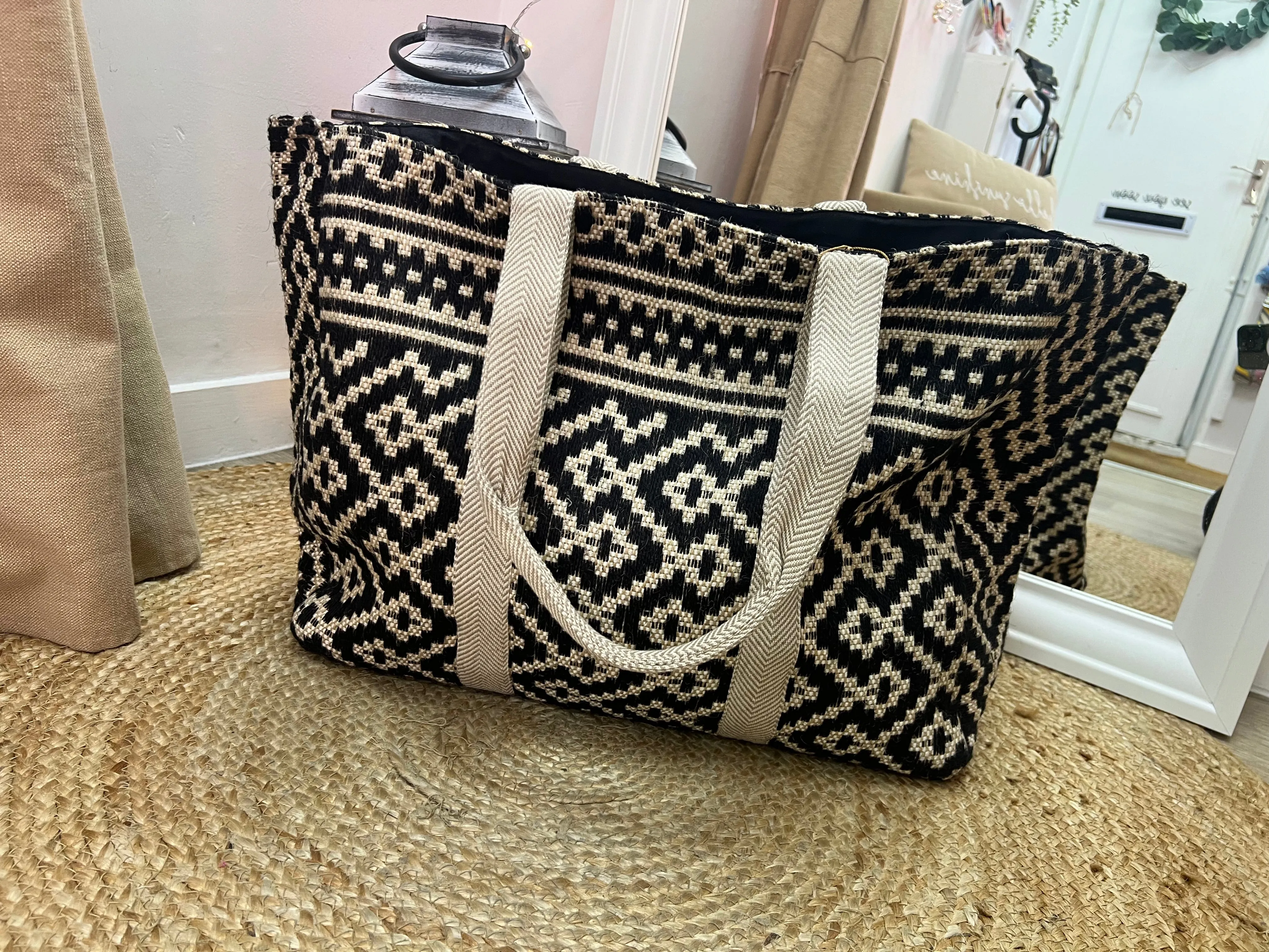 Extra Large Indian Hessian Beach Bag