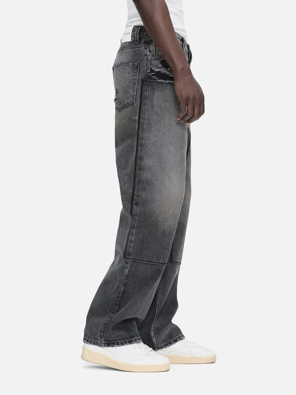 Extra Wide Leg Jean Patched -- McAllen Dark