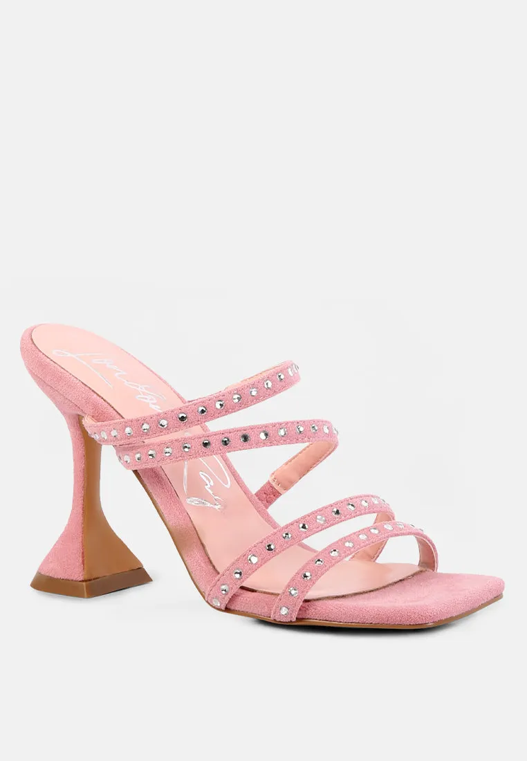 Face Me Studded Spool Heel Multi Strap Sandals