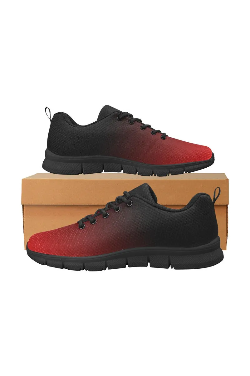 Fade Red to Black Women's Breathable Running Shoes