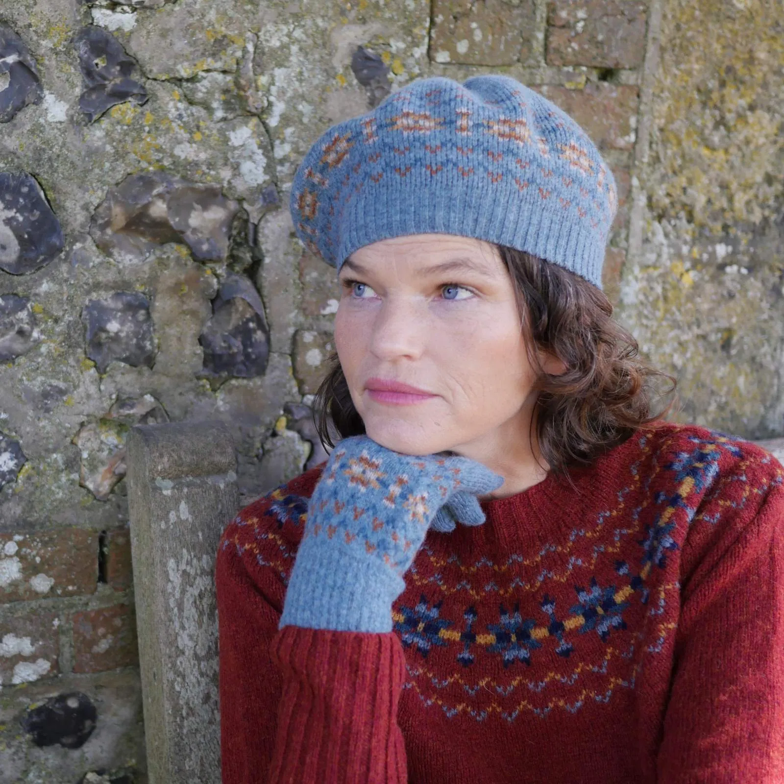 Fair Isle Wool Beret