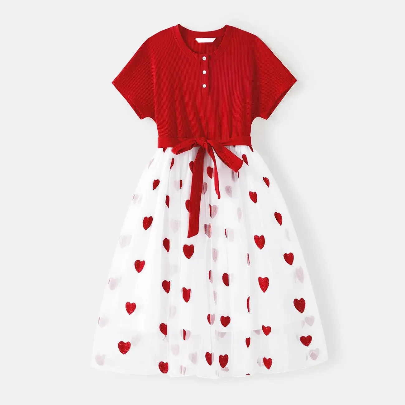 Family Matching Dress Heart Print Maxi Dresses