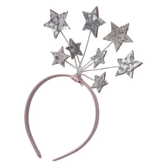 Fancy Dress Pink & Silver Sequin Star Headband