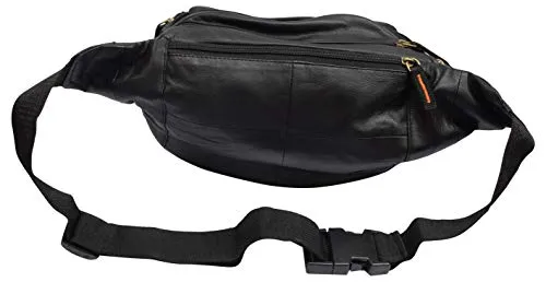 Fanny Pack Outdoor Travel Leather Fanny pack Leather Large Size 7 Pockets Waist Bag.Suitable for Outdoor Mountaineering, Travel, Camping, Cycling, Running, etc.