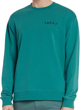 Farah Mens Sur Graphic Print Crew Sweatshirt Mallard Green