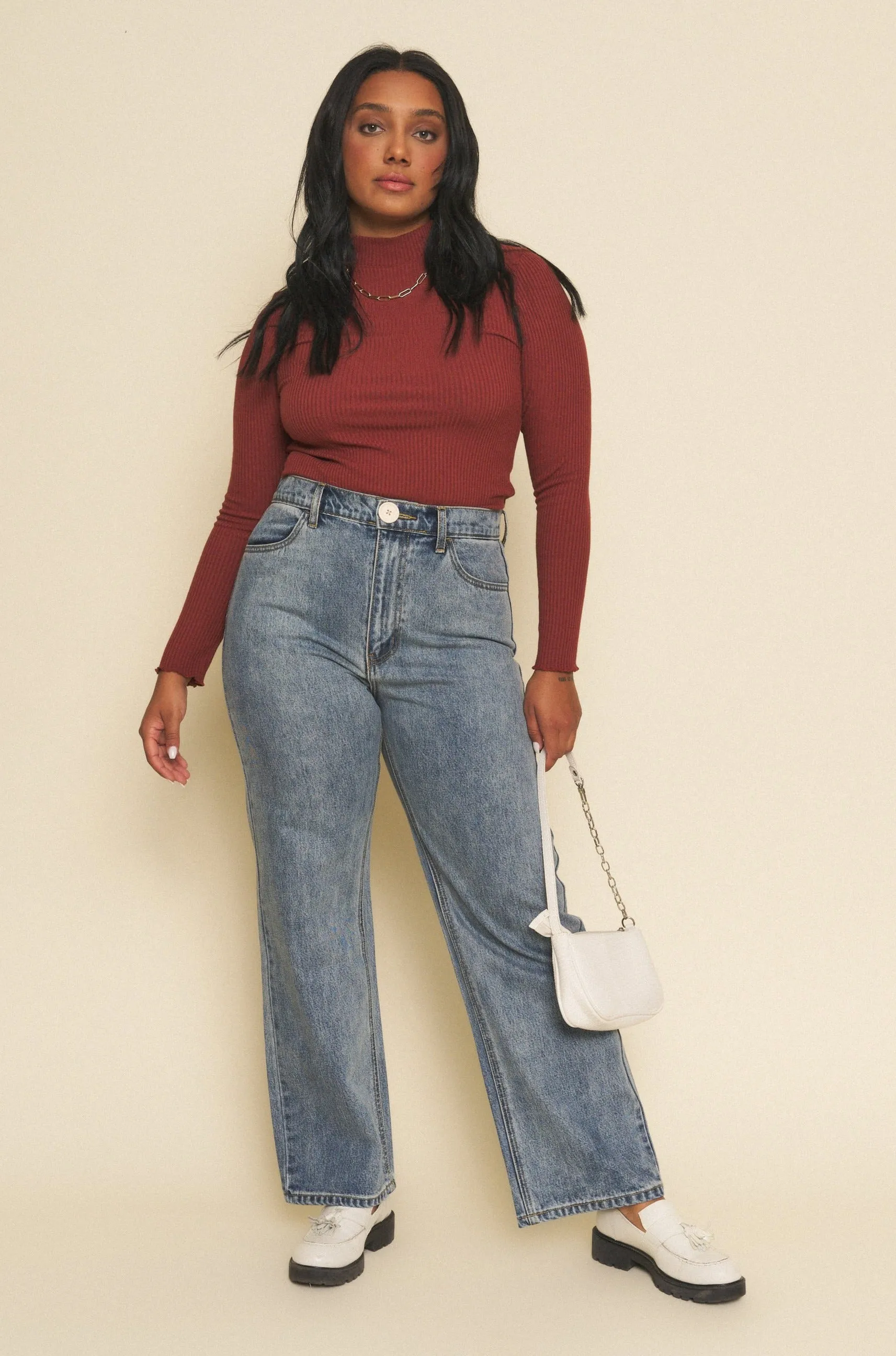 Farrah Pant in Light Denim Straight Leg