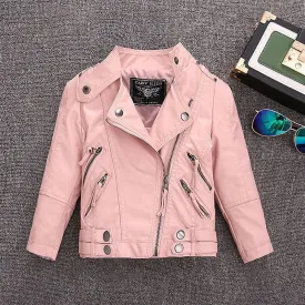 Fashion Faux Leather Jacket For Girls