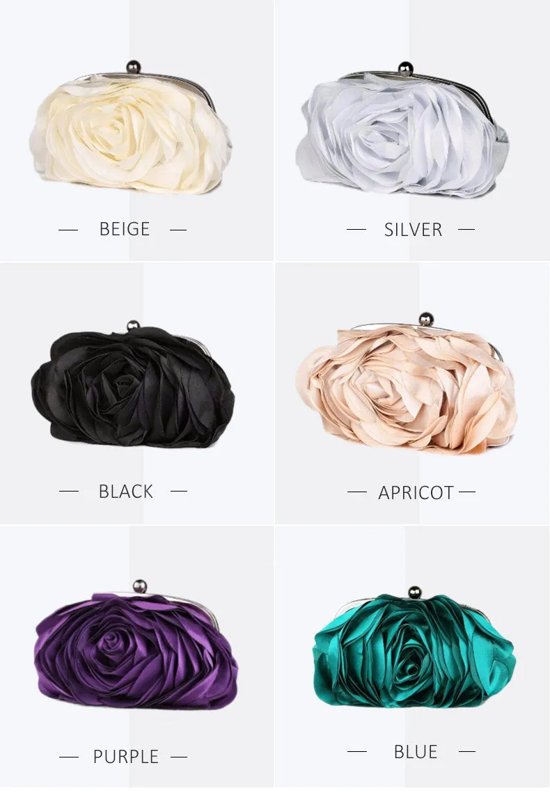 Fashion Flower Design Evening Purse-for Bride or Evening Wear Clutch