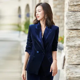 Fashion Simple Women's Velvet Suit Jacket Suit