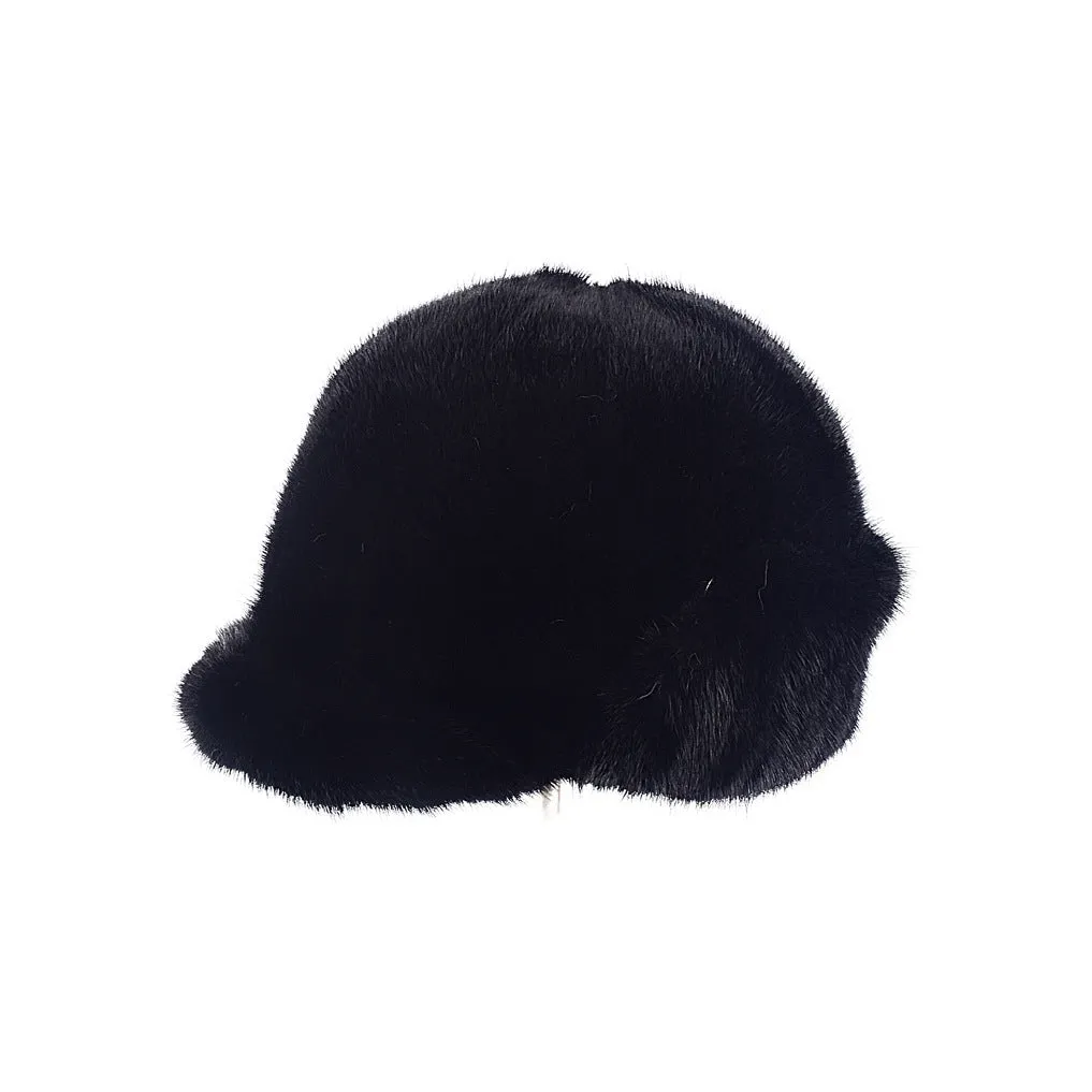 Fashionable and fashionable mink fur ear protection cap for children