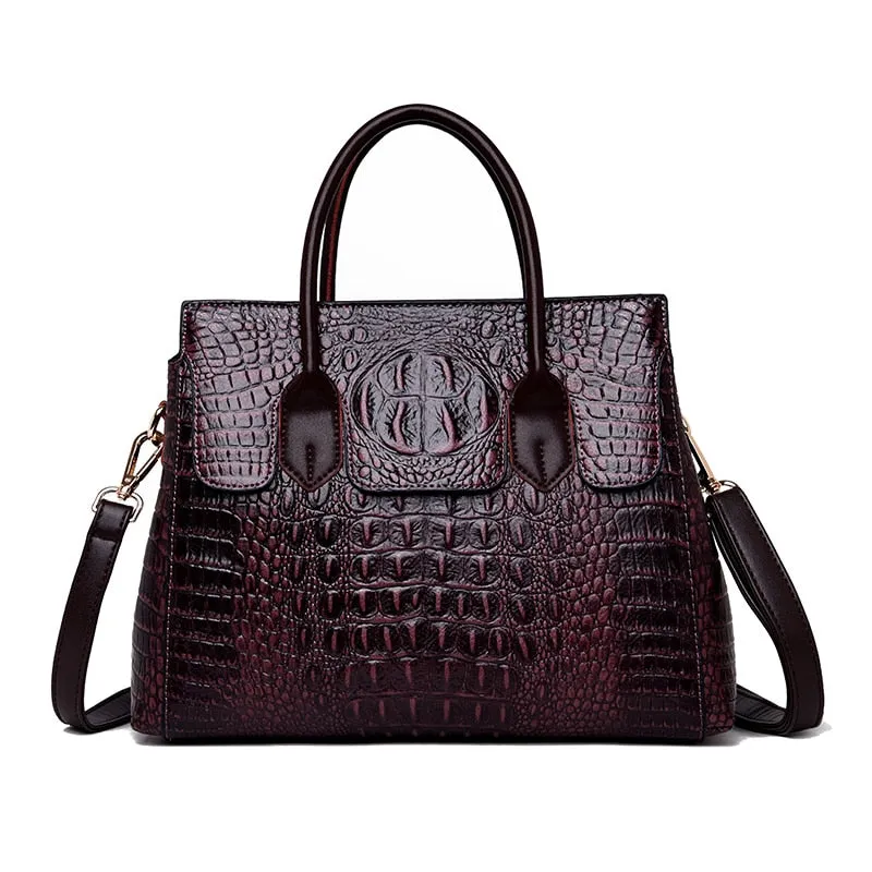 Fashionable CrocLuxe Convex Crocodile Tote Bag