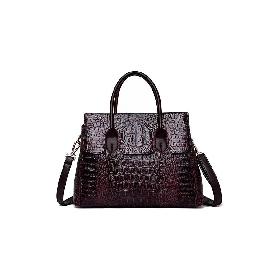 Fashionable CrocLuxe Convex Crocodile Tote Bag