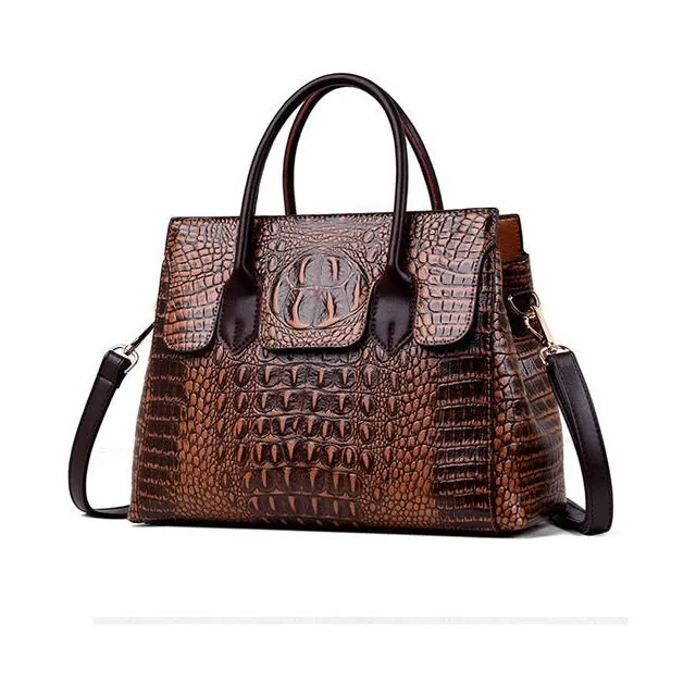 Fashionable CrocLuxe Convex Crocodile Tote Bag