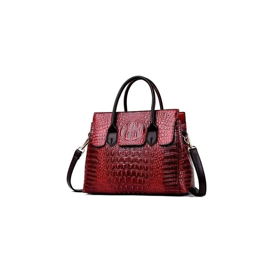 Fashionable CrocLuxe Convex Crocodile Tote Bag