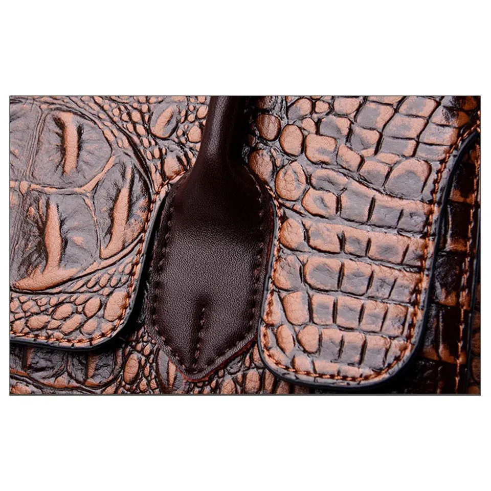 Fashionable CrocLuxe Convex Crocodile Tote Bag