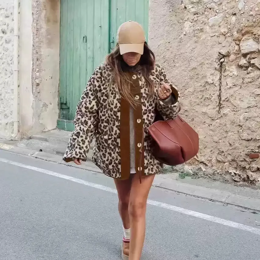 Fashionkova Abigail Leopard Bouclé Jacket