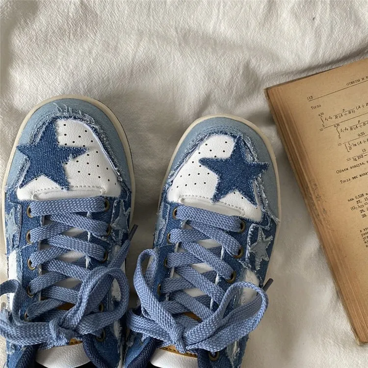 Fashionkova Blue Jeans Aesthetic Sneakers