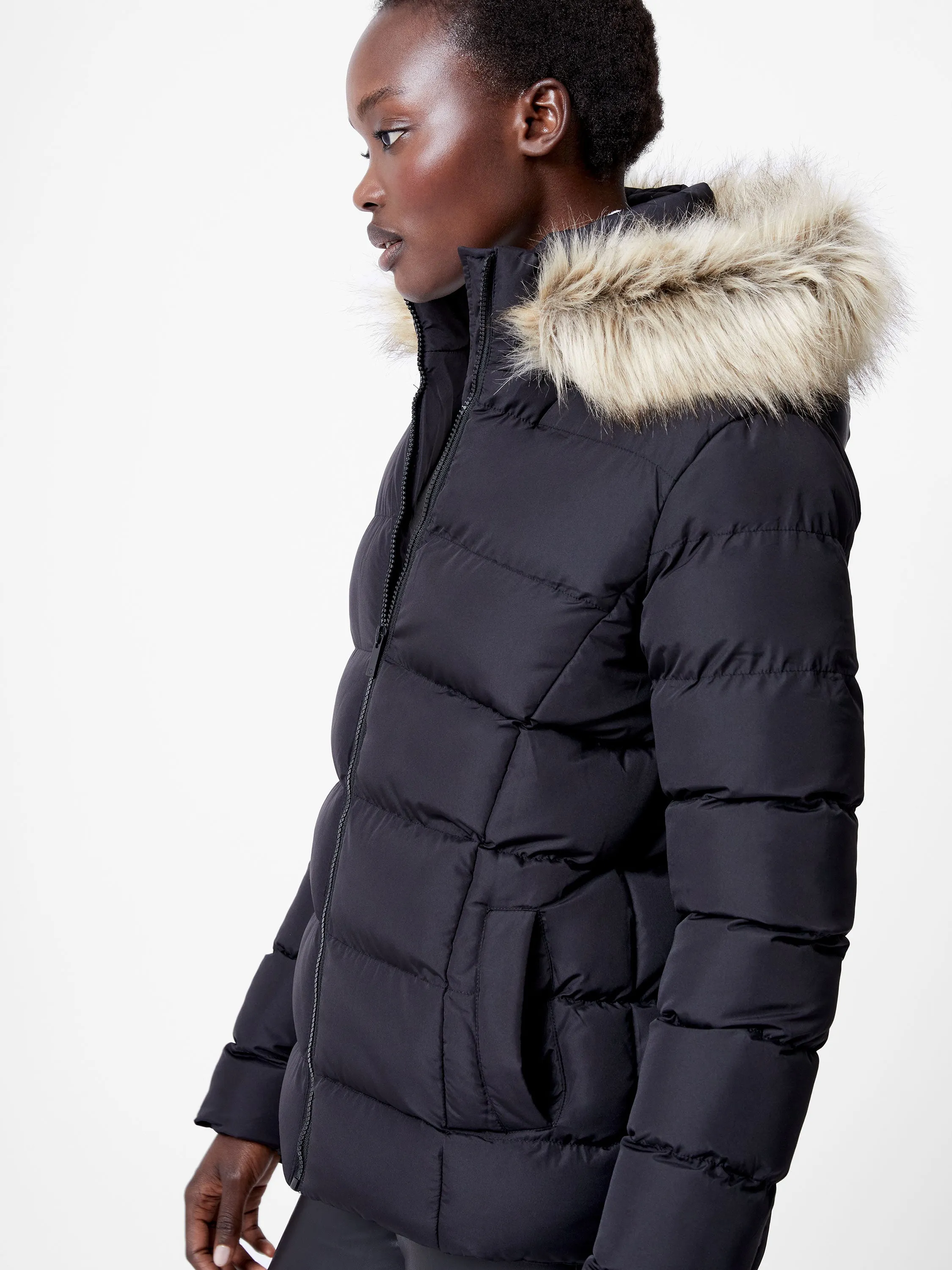 Faux Fur Hooded Puffer Jacket