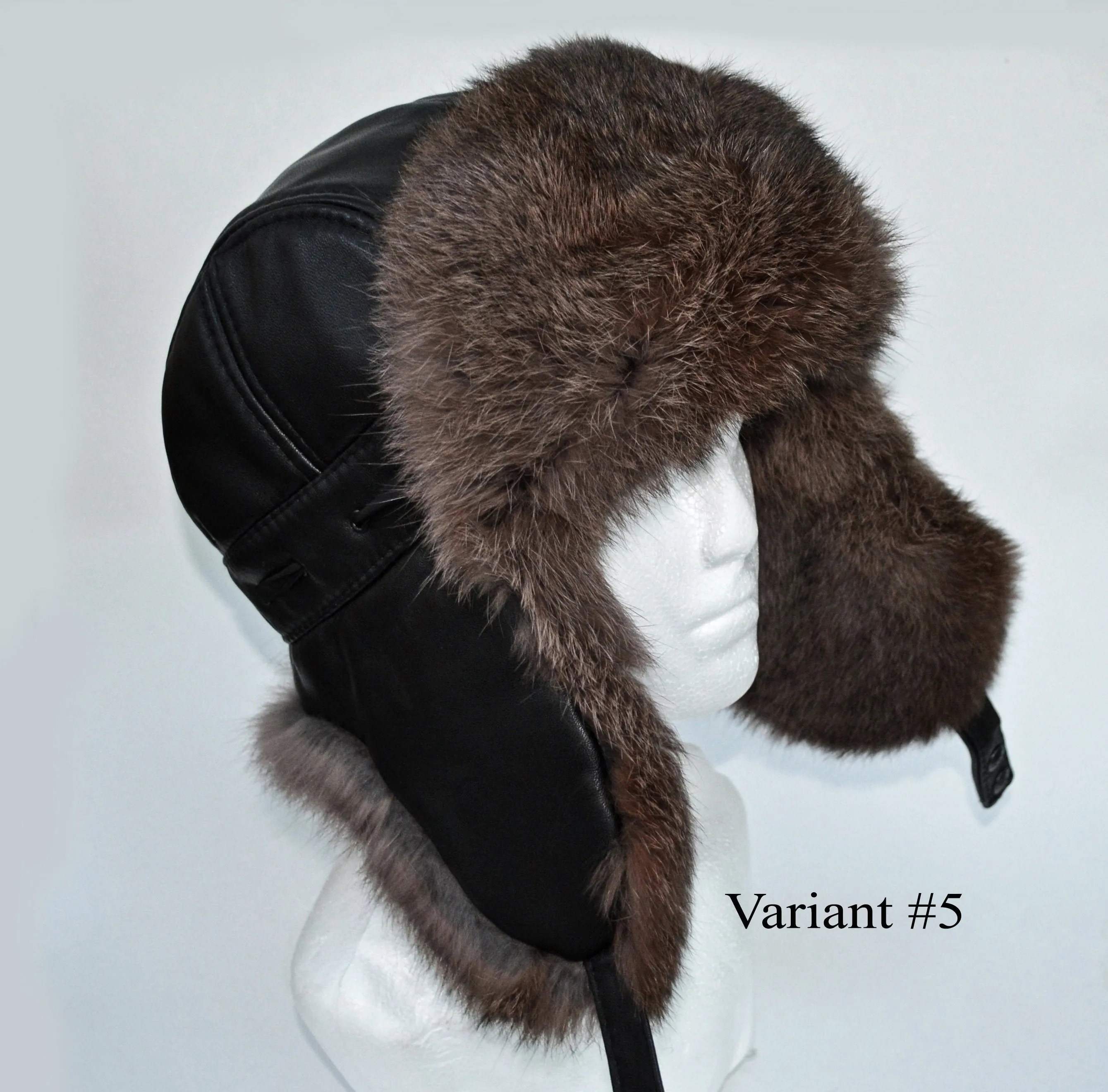 FAUX LEATHER Ear Flap Hat, Rabbit Fur Hat, Men real fur hat, Trapper Hat, Aviator Hat, Ushanka, Russian Hat, Ski Hat, Fur Hat, Gift for Men