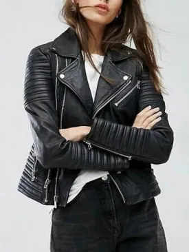 Faux Leather Fall Winter Short Motor Jackets Coat