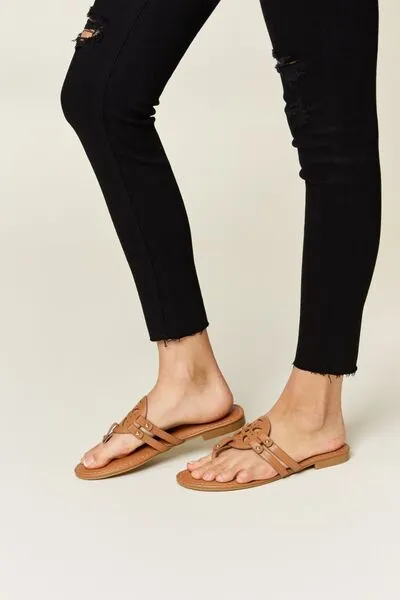 Faux Leather Open Toe Sandals