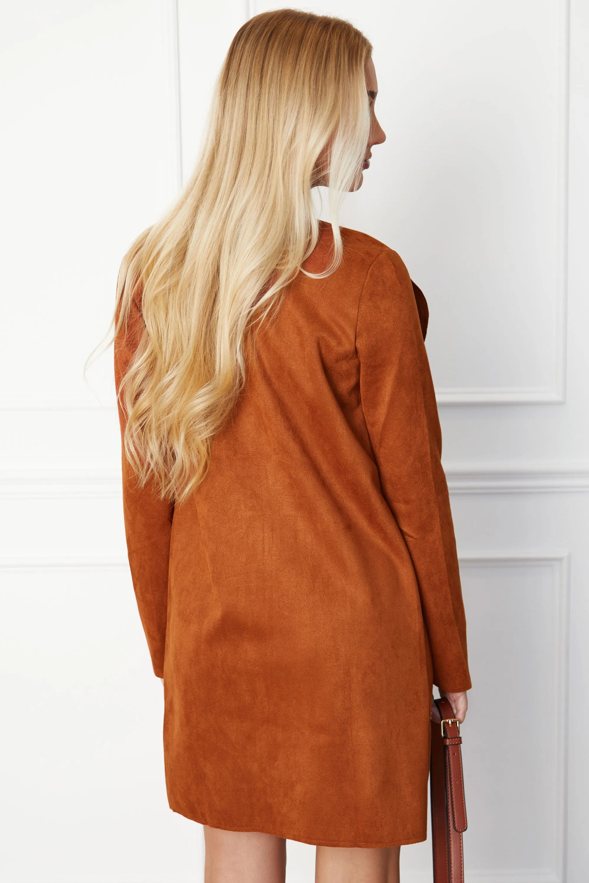 Faye Chestnut Vegan Suede Jacket