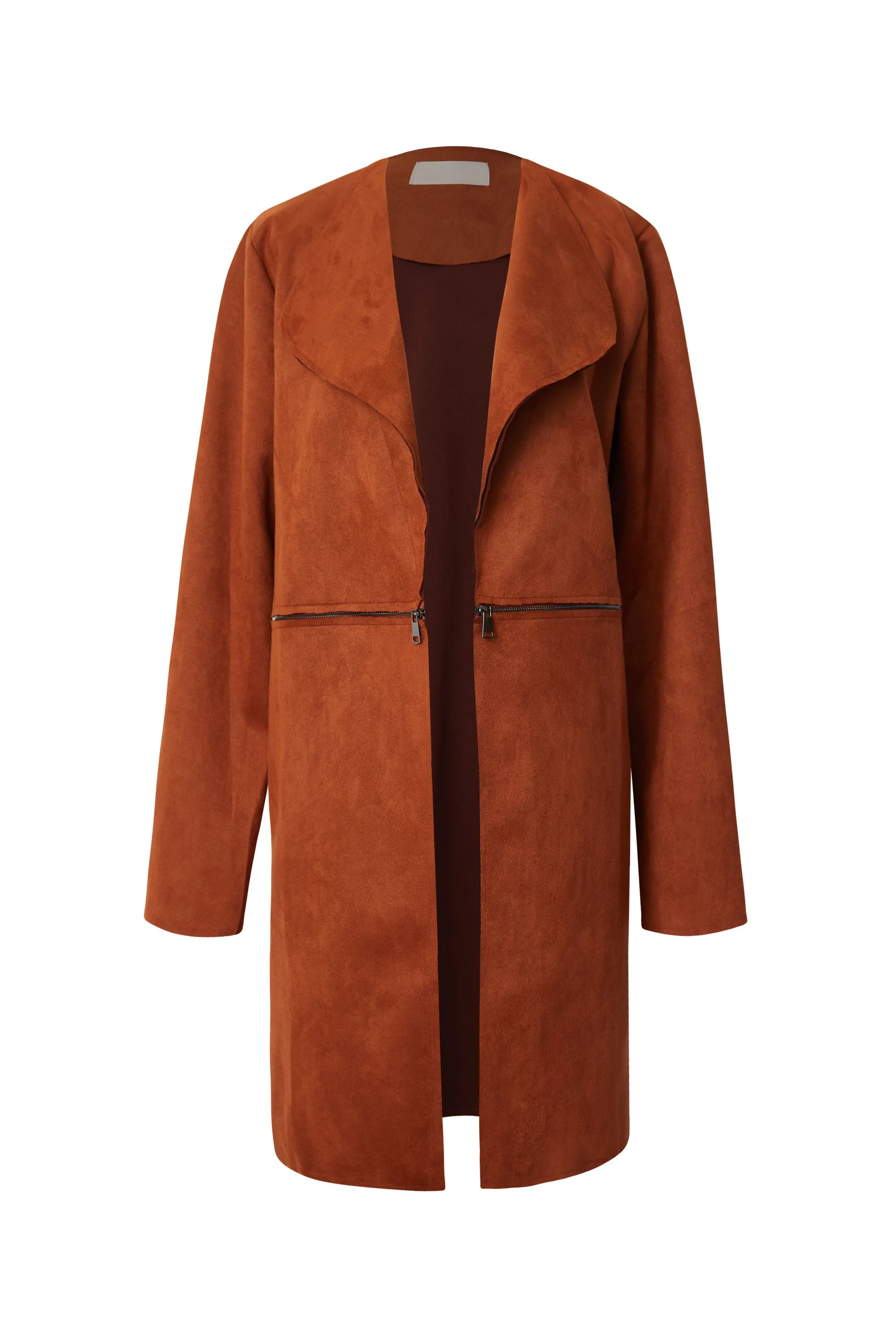 Faye Chestnut Vegan Suede Jacket