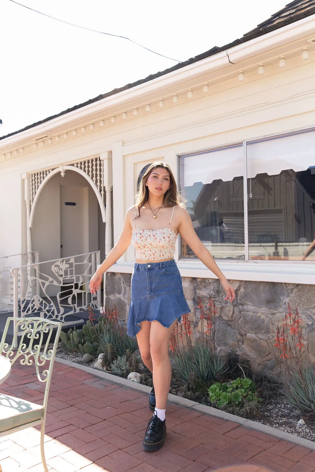 Feeling Wild Asymmetrical Denim Skirt