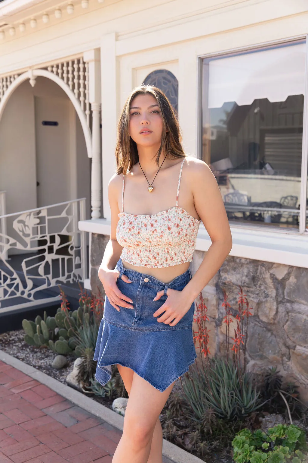 Feeling Wild Asymmetrical Denim Skirt