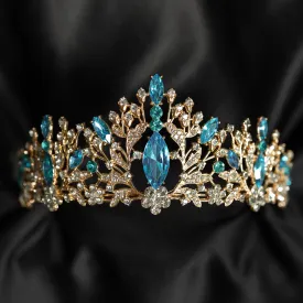 Felicity's Tiara in Light Blue & Gold