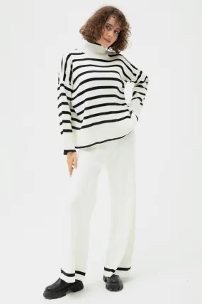 Female Striped Knitwear Set