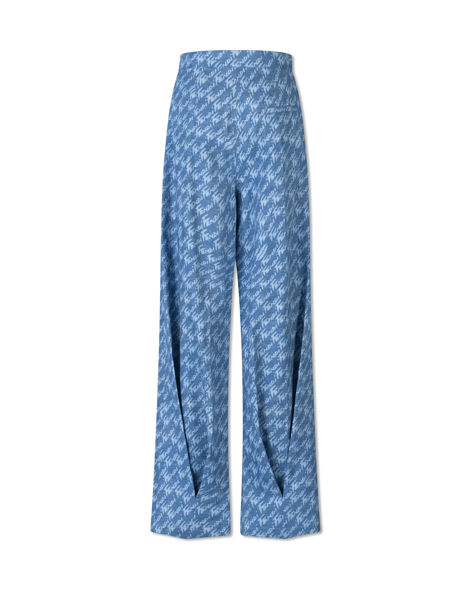 Fendi Brush Denim Wide Leg Pants