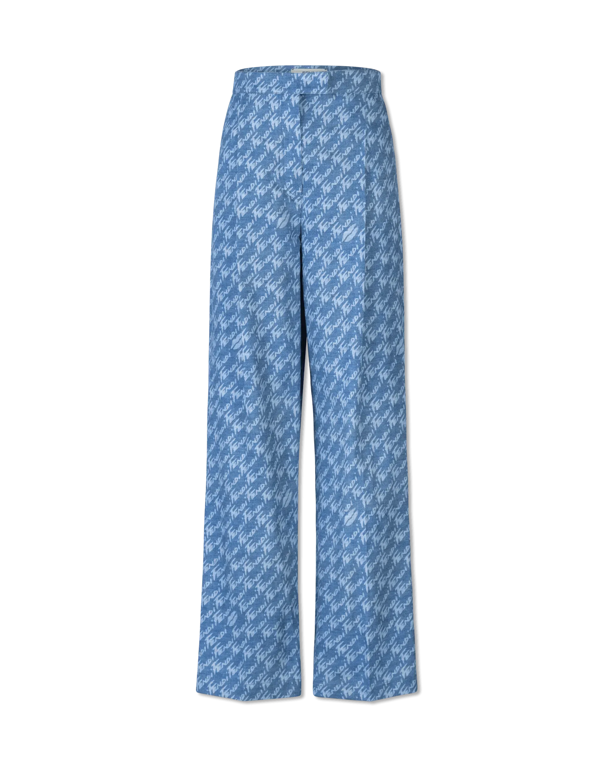 Fendi Brush Denim Wide Leg Pants