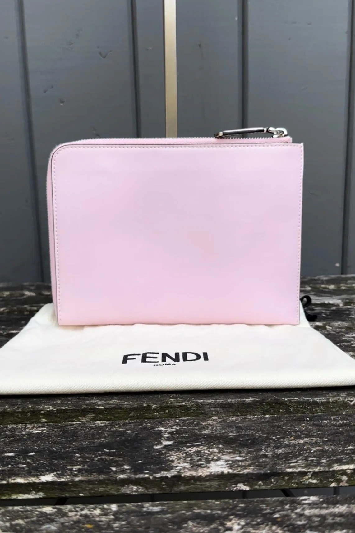 FENDI Multi Colour Studs Leather Clutch