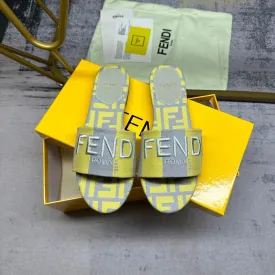 FF 5 Yellow Grey Canvas Slide