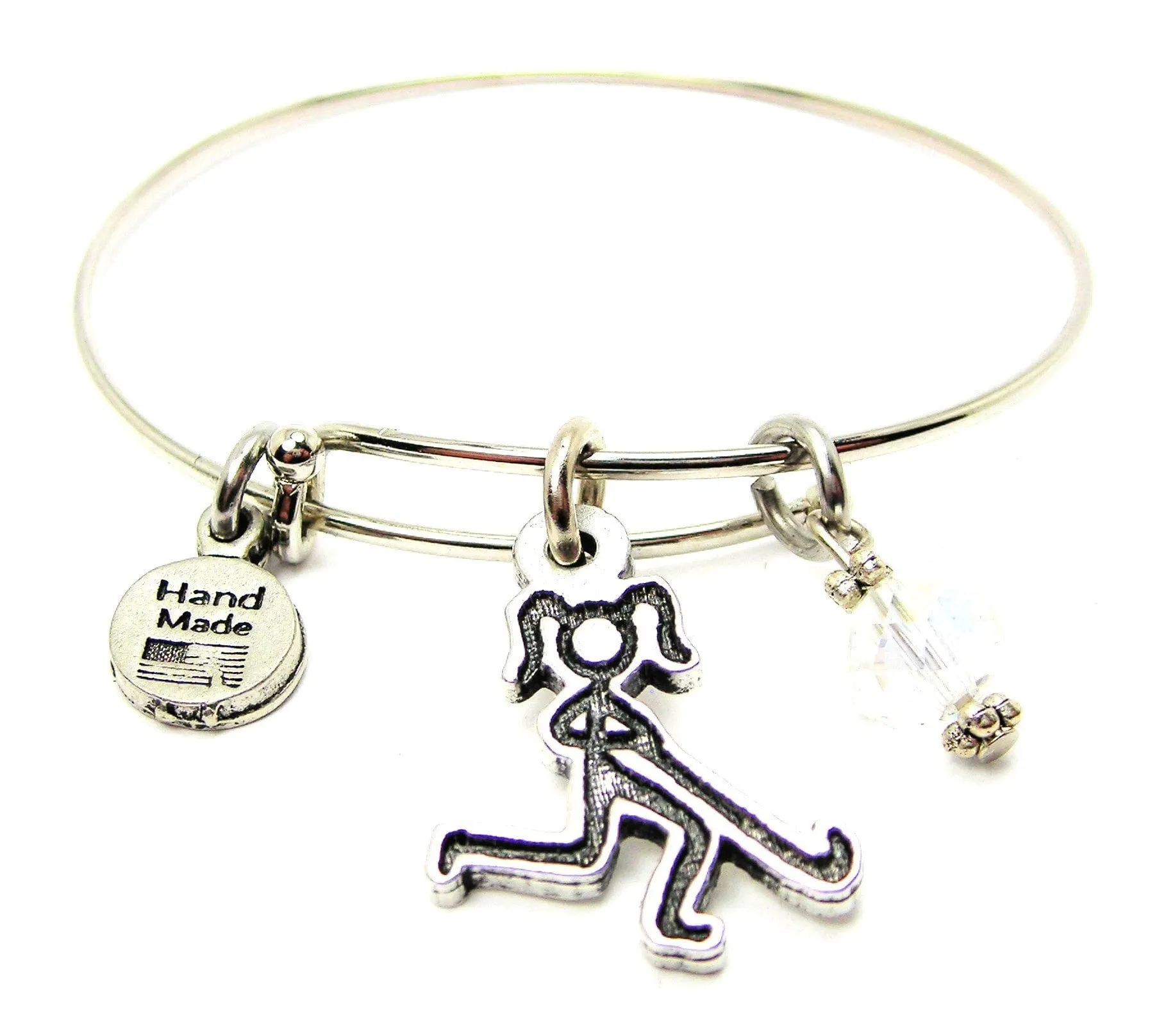 Field Hockey Stick Girl Bangle Bracelet