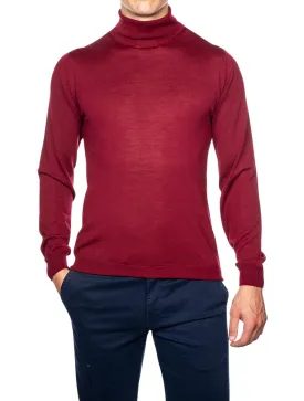 Fine Merino Roll Neck Red