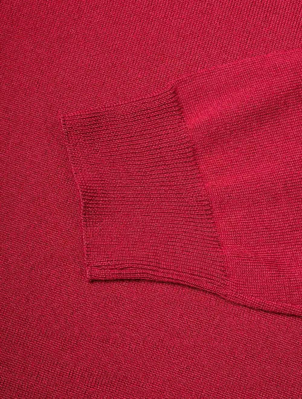 Fine Merino Roll Neck Red