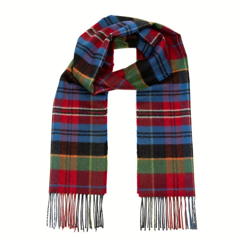 Fine Merino Scarf - Red, Blue and Green Plaid - John Hanly