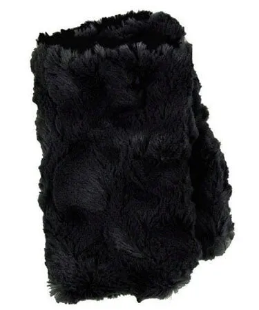 Fingerless / Texting Gloves, Reversible - Rosebud Faux Fur