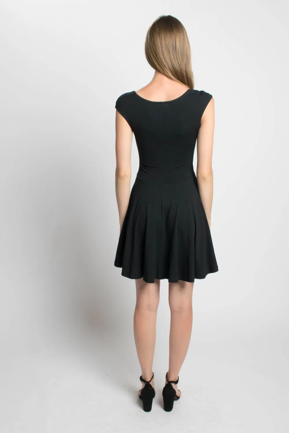 Fiona skater little black dress in bamboo and cotton jersey