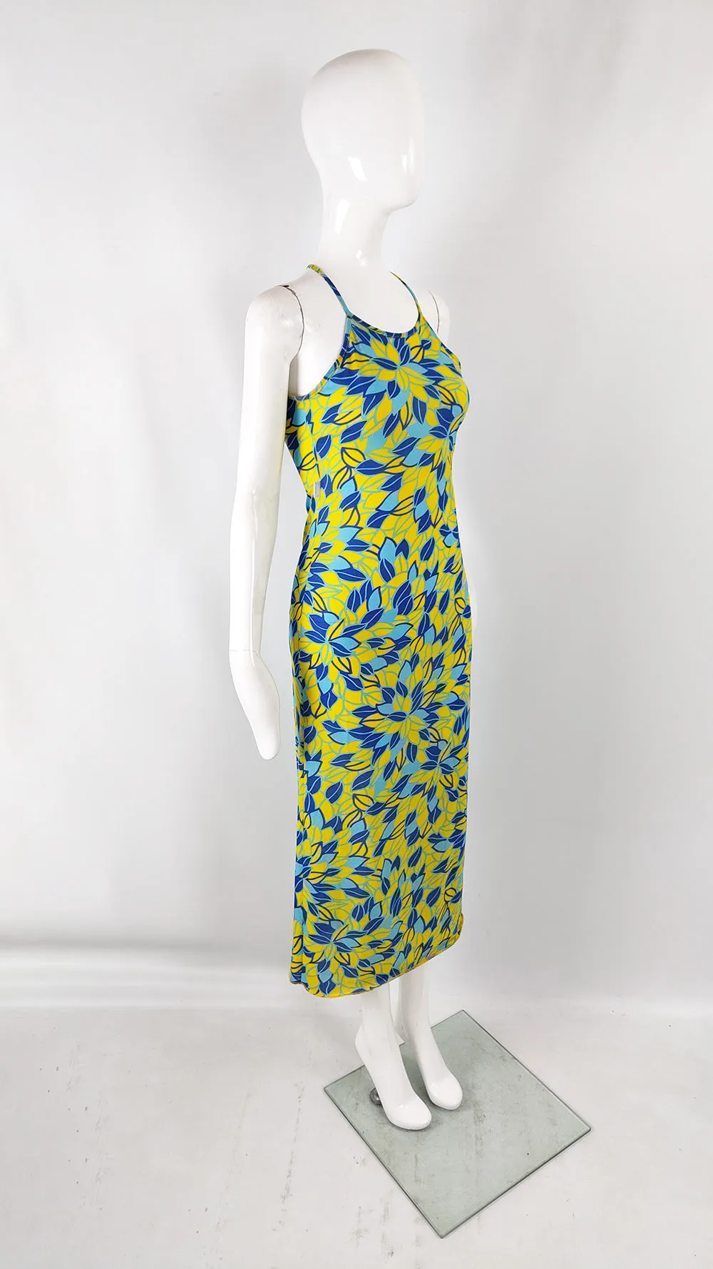 Fiorucci Vintage Womens Tropical Maxi Slip Dress